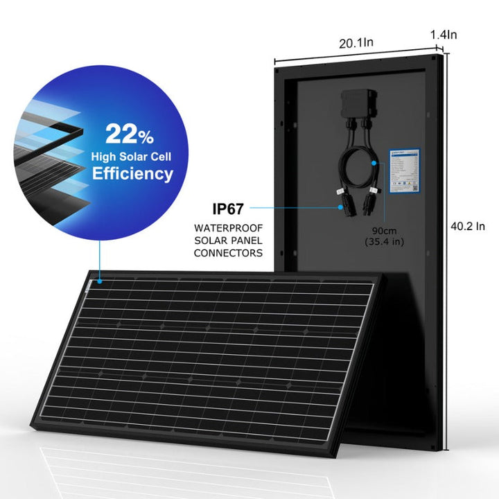 Acopower 100W mono
200Ah/1.5kW
(2x100Ah) Li200Ah M400w