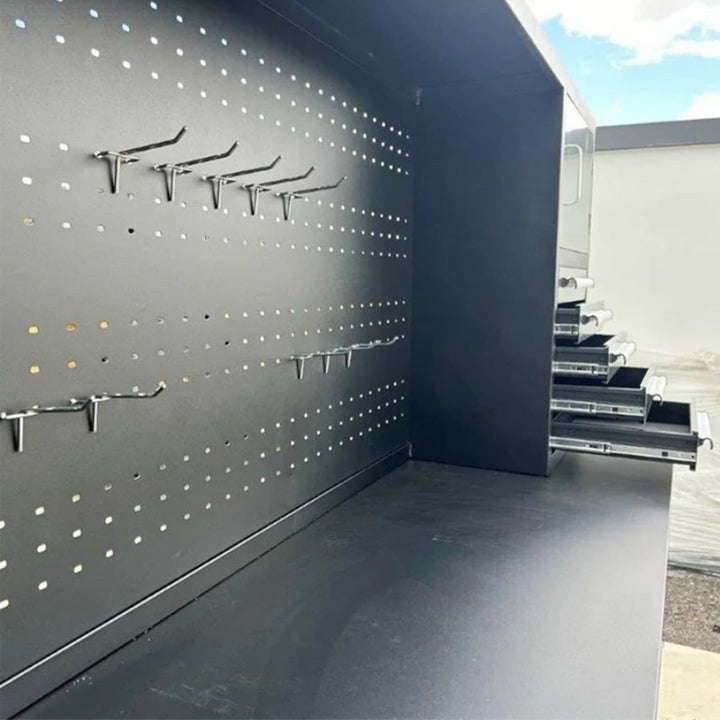 10ft Workbench Cabinet(30 Drawers, 2 Cabinets & 1 Pegboard)