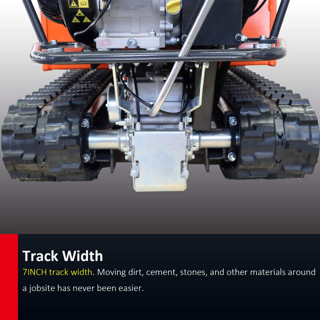 1100lbs Capacity 10HP Gas Powered Track Mini Dumper