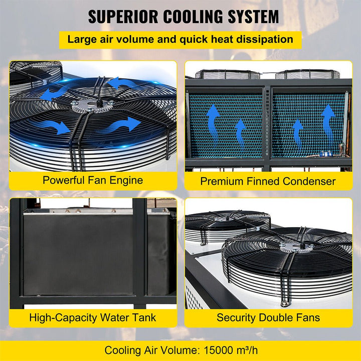 Smart Air-Cooled SS Industrial Water Chiller With LCD Display