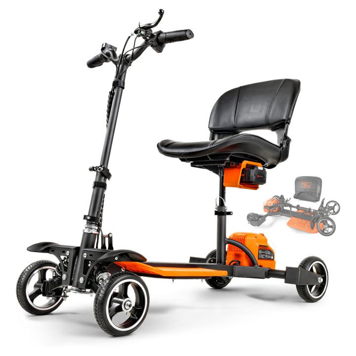 SuperHandy 4-Wheels Passport Pro Mobility Scooter Mobility Scooter - Foldable Travel Mobility Scooter 48V Li-Ion Battery 330lbs Load