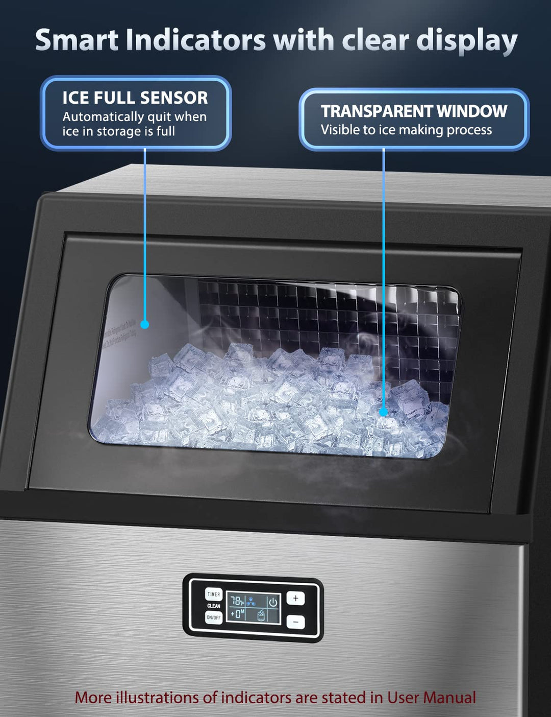 Commercial Ice Maker - Multiple Sizes 100LBS 200LBS 265LBS - Z5895
