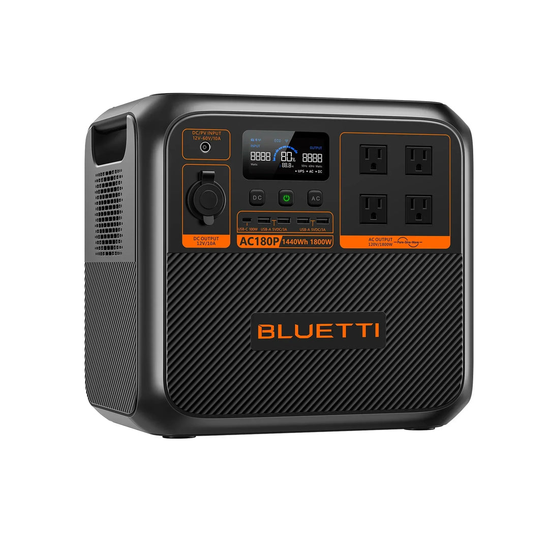 BLUETTI to Puerto Rico - AC180P Solar Portable Power Station | 1,800W / 1,440Wh