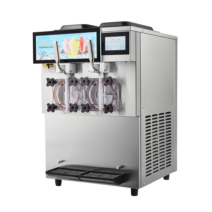 24L Commercial Double Cylinder Stainless Steel Slushy Machine with Touchscreen