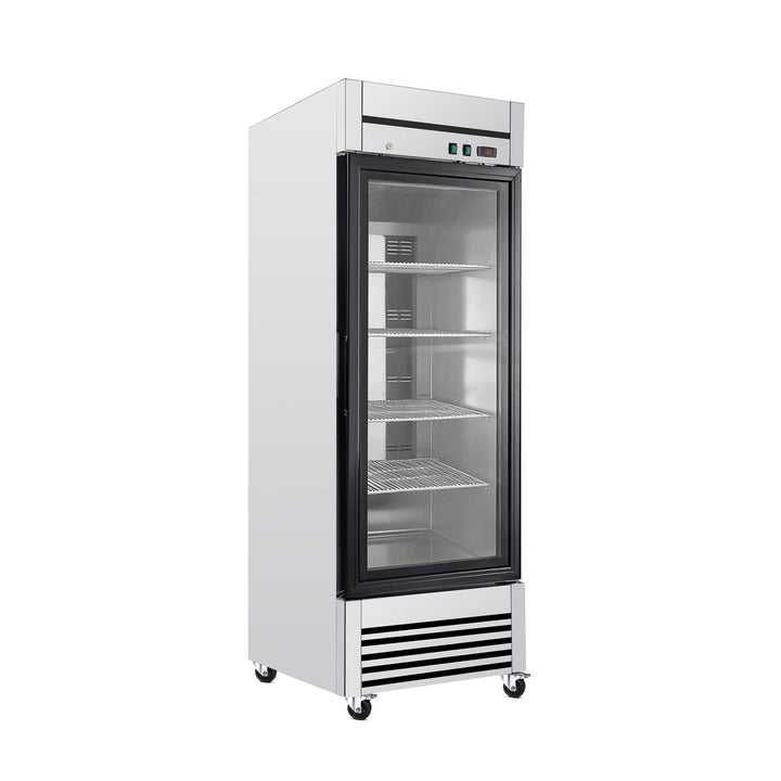 27-Inch Commercial Single Glass Door Reach-In Display Refrigerator
