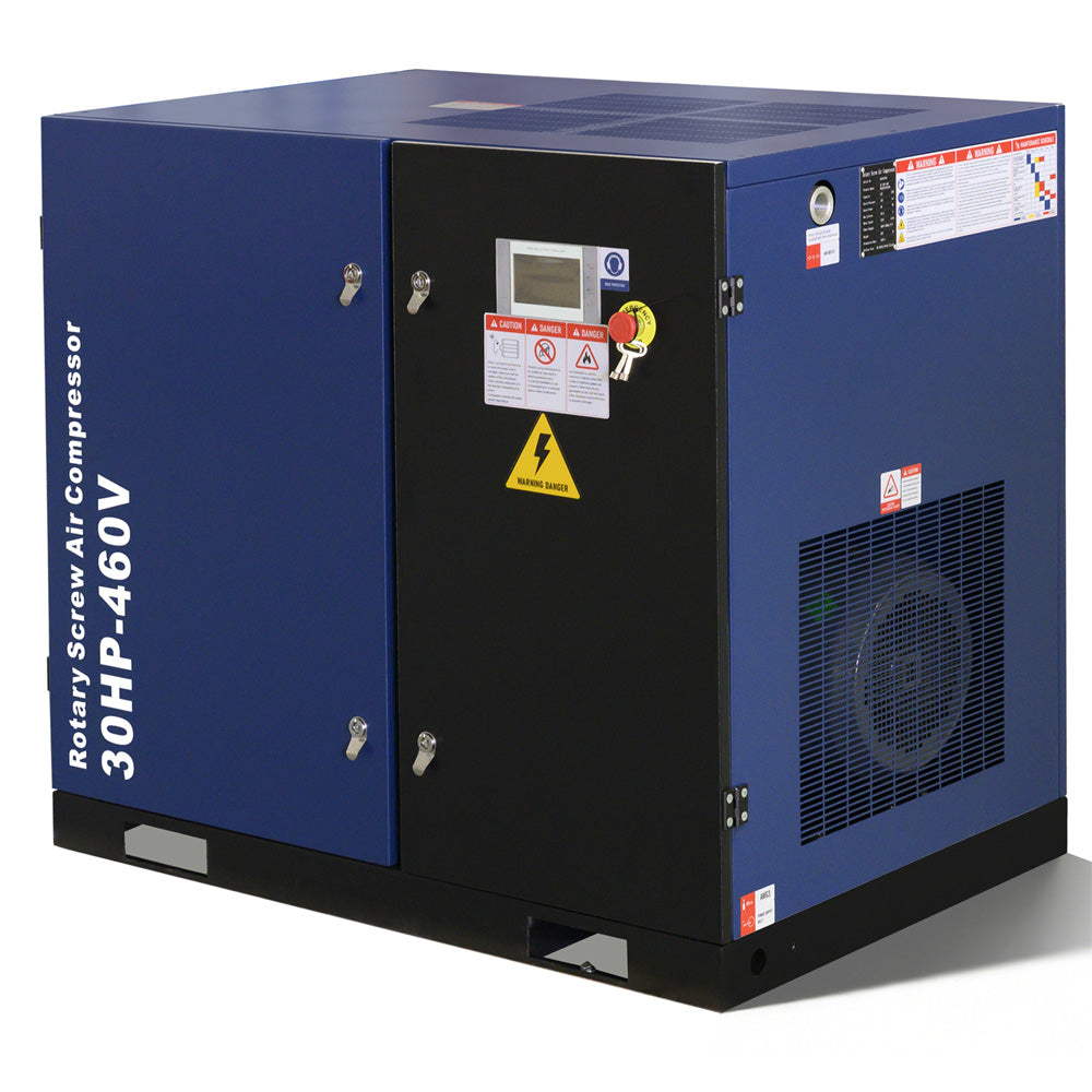 123CFM Rotary Screw Air Compressor, 30HP, 125PSI, 460V 3PHASE 60HZ