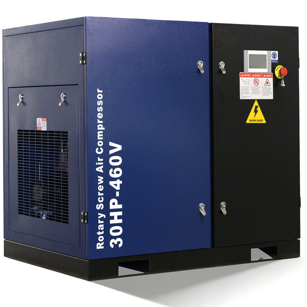 123CFM Rotary Screw Air Compressor, 30HP, 125PSI, 460V 3PHASE 60HZ