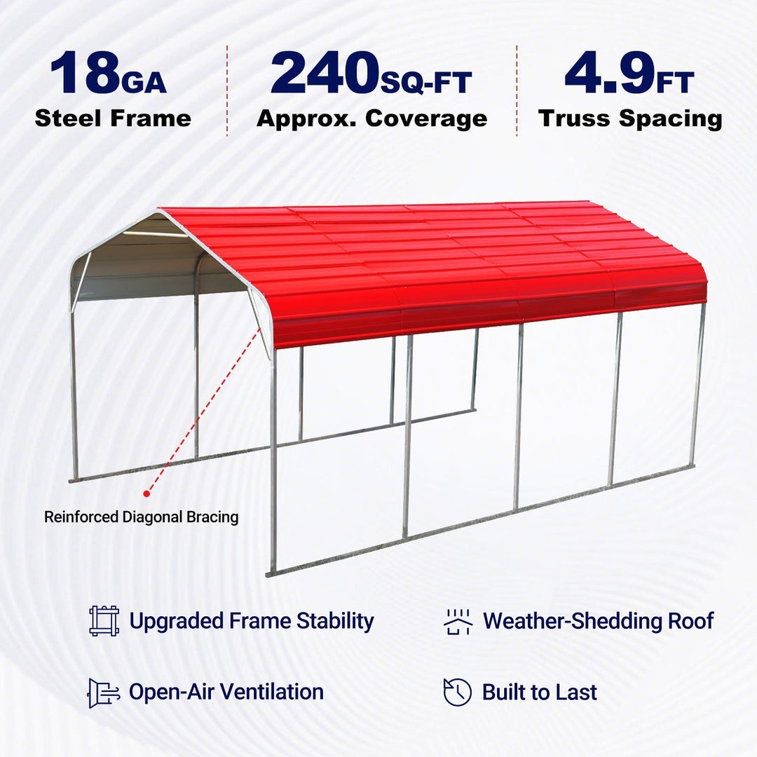 12FT x 20FT Heavy Duty Metal Garage Carport