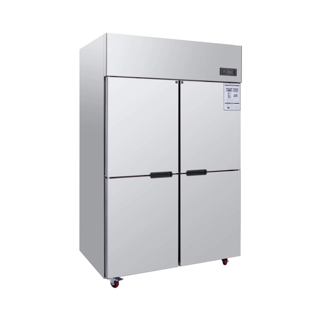 48-Inch Commercial 33 Cu.Ft Stainless Steel Reach-In Refrigerator with Four Split Doors
