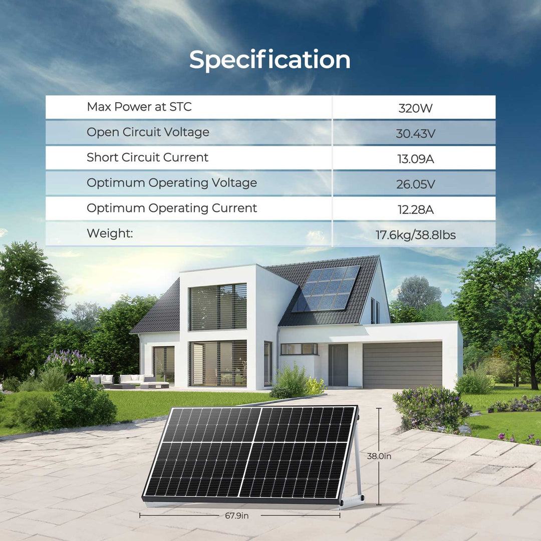 2PCS Bifacial 320 Watt Monocrystalline Solar Panel