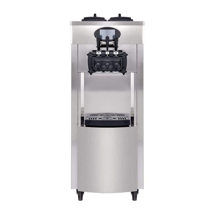 53" Freestanding 3-Flavors Commercial Soft Serve Yogurt Ice Cream Machine Maker With Auto Clean