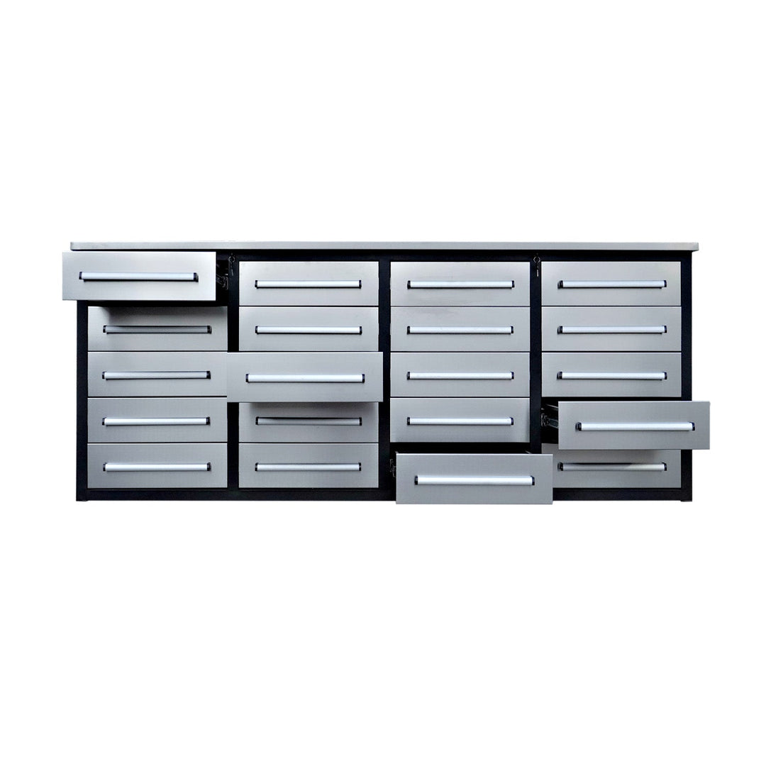 7ft Heavy Duty Garage Workbench Cabinet with 20 Drawers