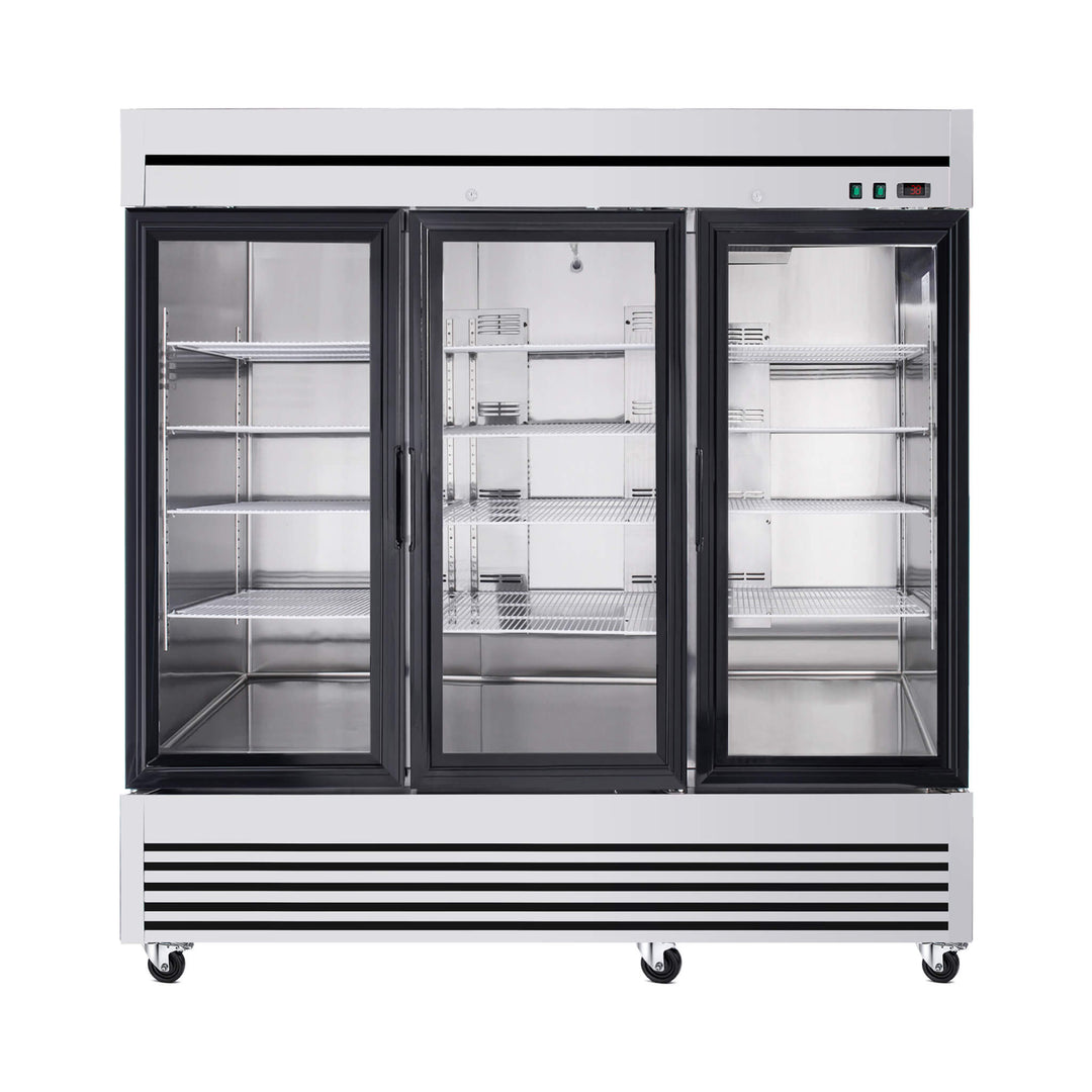 72 Cu.Ft Triple-Door Stainless Steel Commercial Reach-In Display Refrigerator