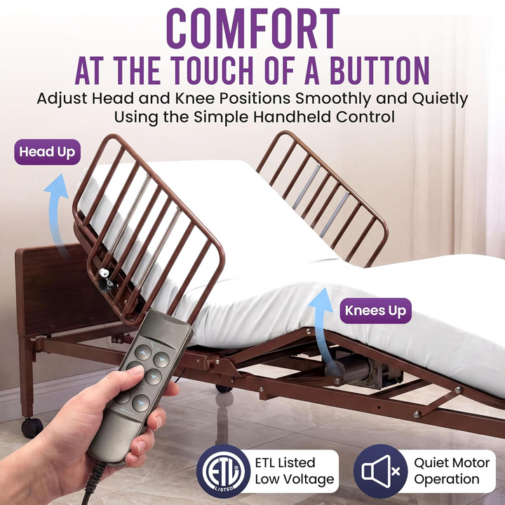 Full Electric Hospital Bed with Rail Options