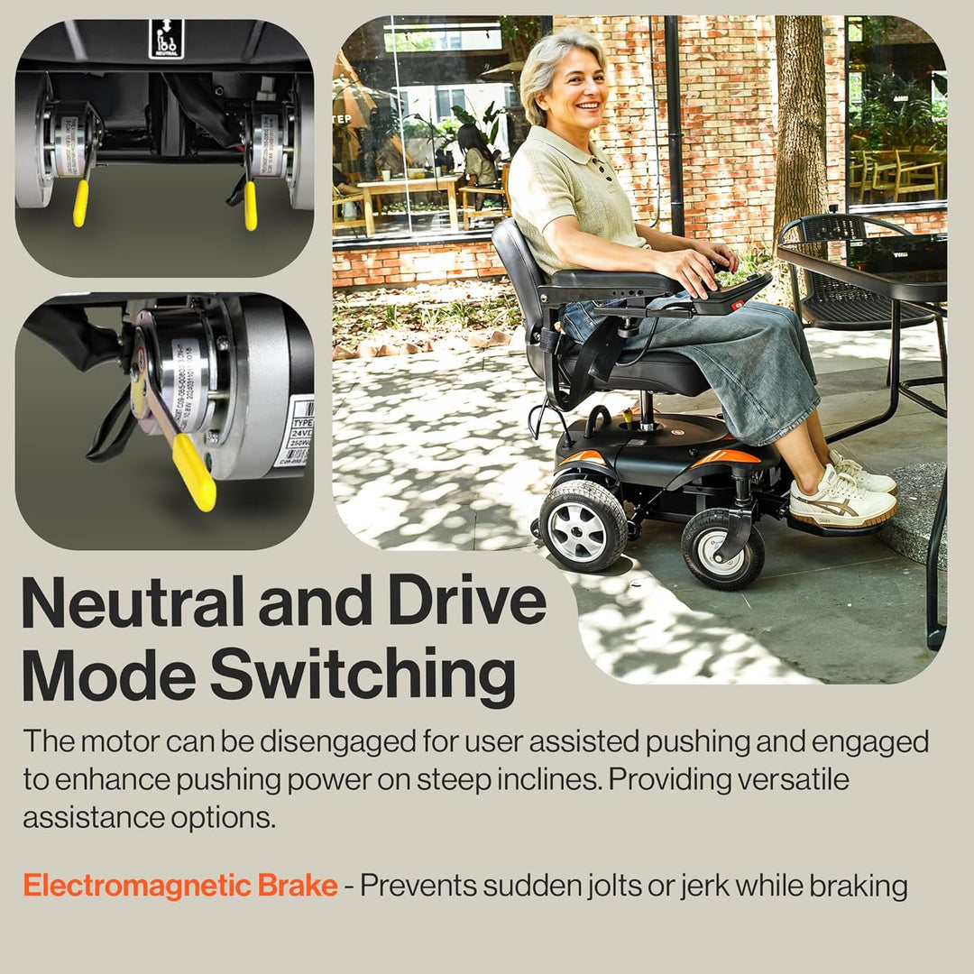 SuperHandy GoRide CRZ Powerchair - 300lb Capacity Rear-Wheel Drive 6.7 Mile Range Power Wheelchair