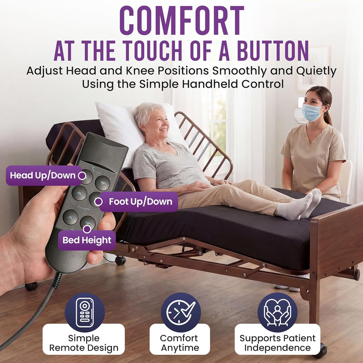 Full Electric Hospital Bed with Rail Options