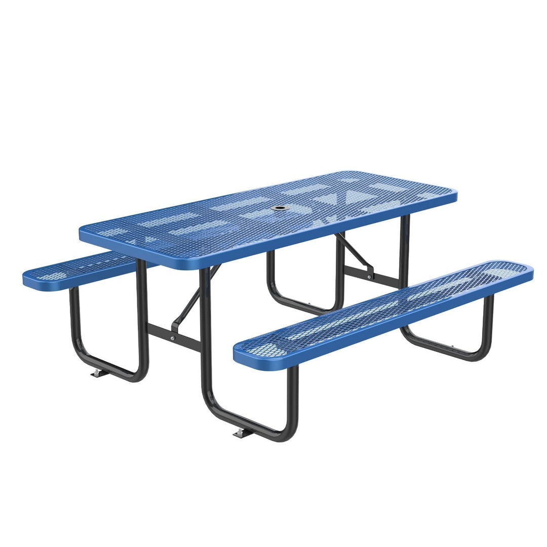 8ft Rectangle Picnic Table with Umbrella Hole