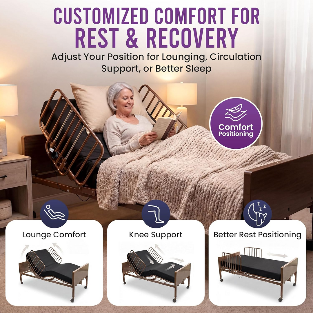 Full Electric Hospital Bed with Rail Options