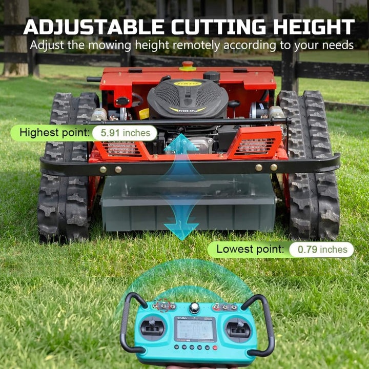 Heavy-Duty 9HP 225CC Remote-Controlled All-Terrain Gas-Powered Lawn Mower with 21-Inch Cutting Width
