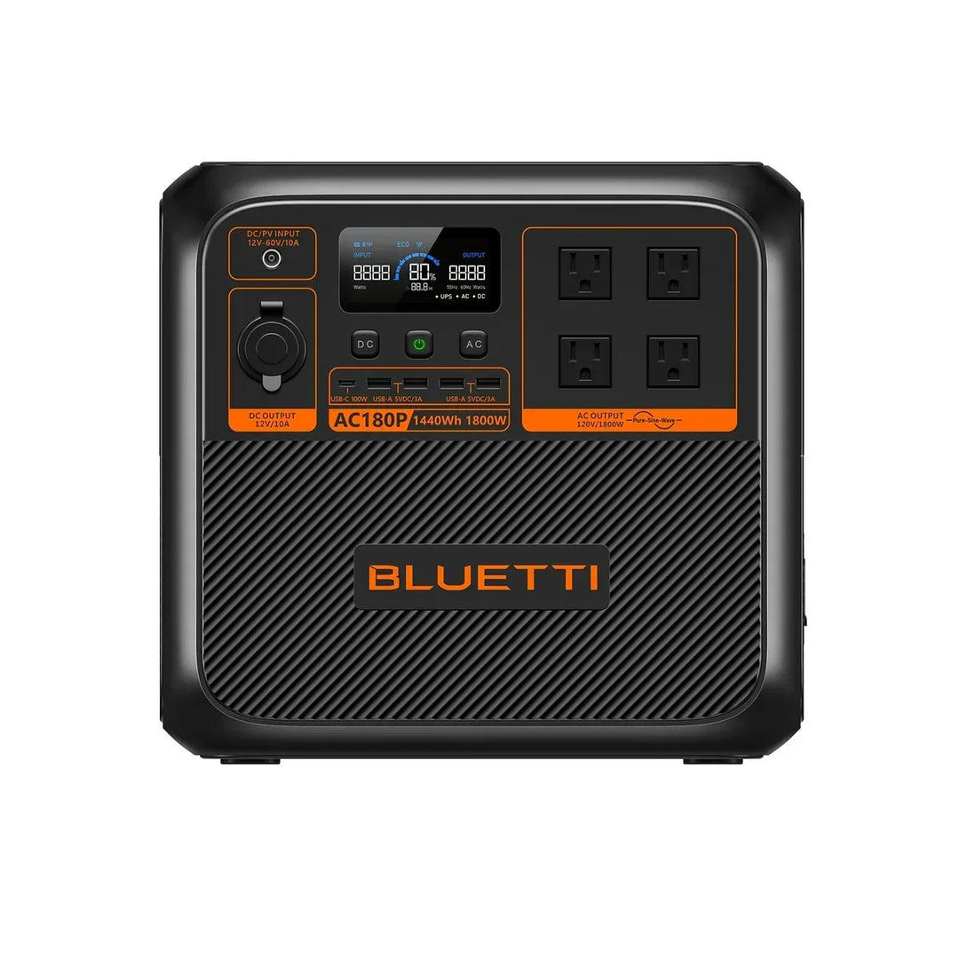 BLUETTI to Puerto Rico - AC180P Solar Portable Power Station | 1,800W / 1,440Wh