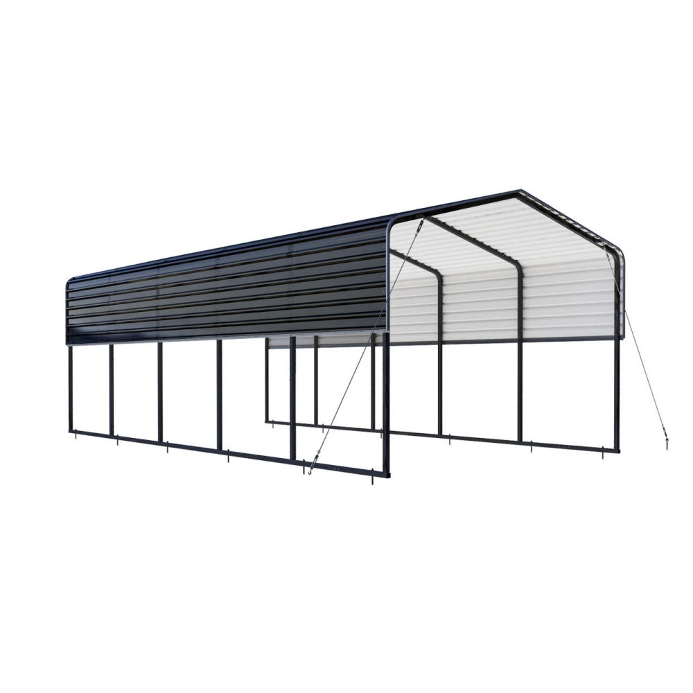 12FT x 25' Metal Carport with Corrugated Roof
