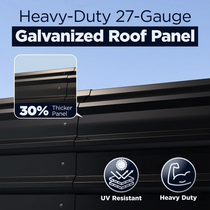 12FT x 25' Metal Carport with Corrugated Roof