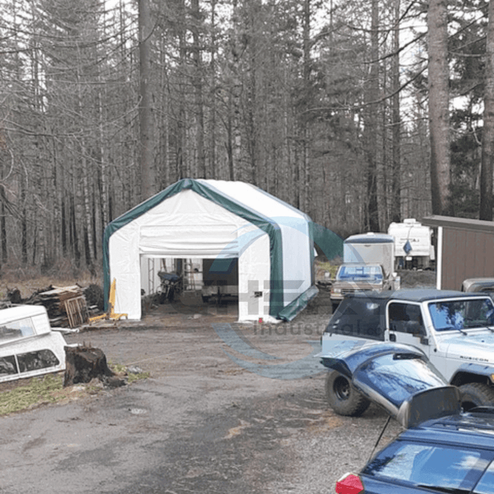 W 20FT x L 33FT x H 16FT Double Truss Storage Shelter