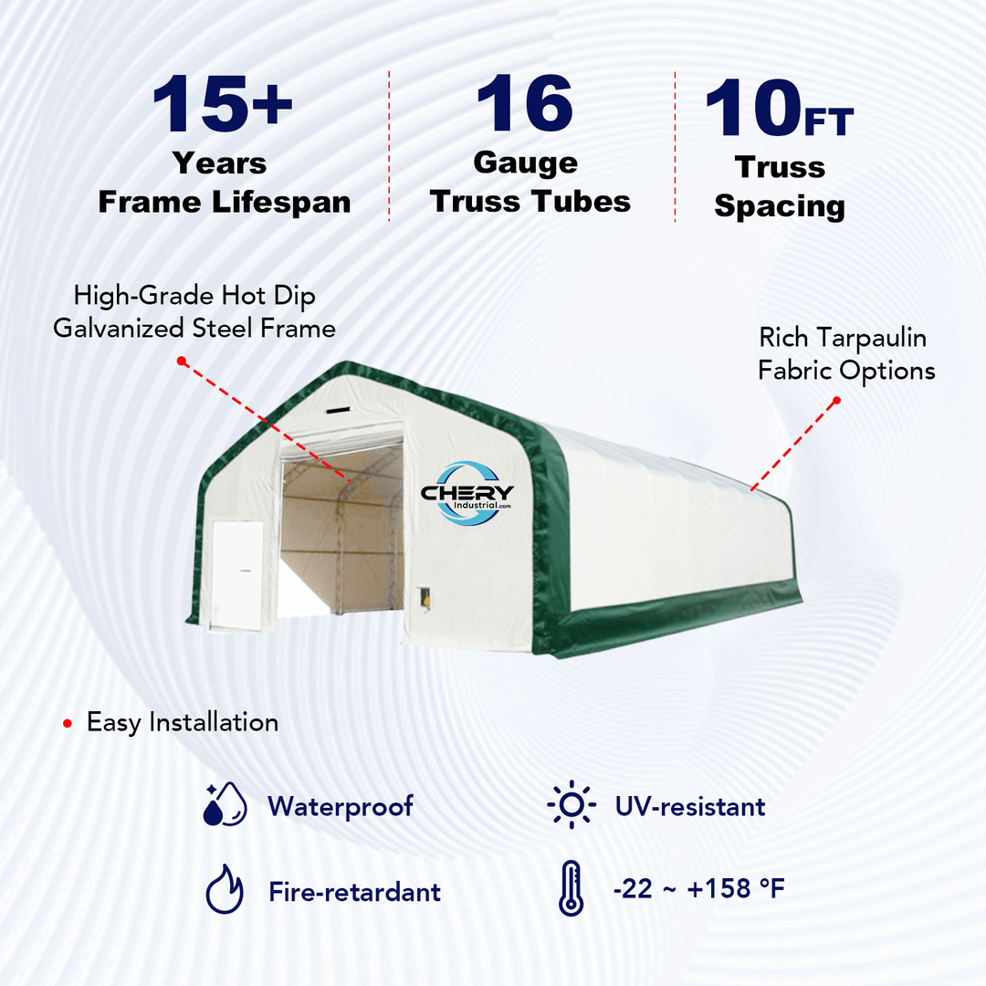 W 30FT x L 80FT x H 20FT Double Truss Storage Shelter