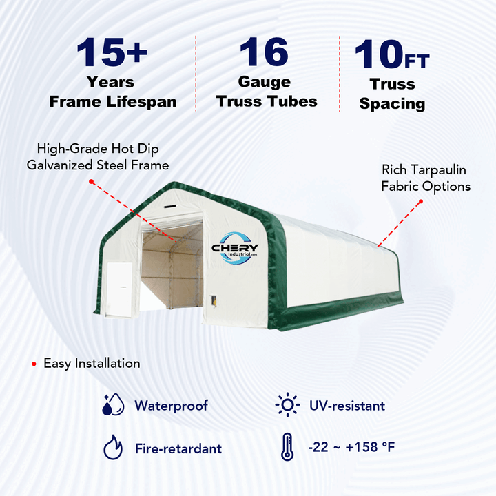 W 30FT x L 80FT x H 20FT Double Truss Storage Shelter