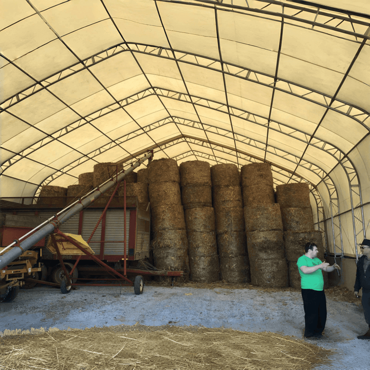 W 40FT x L 64FT x H 23FT Double Truss Storage Shelter