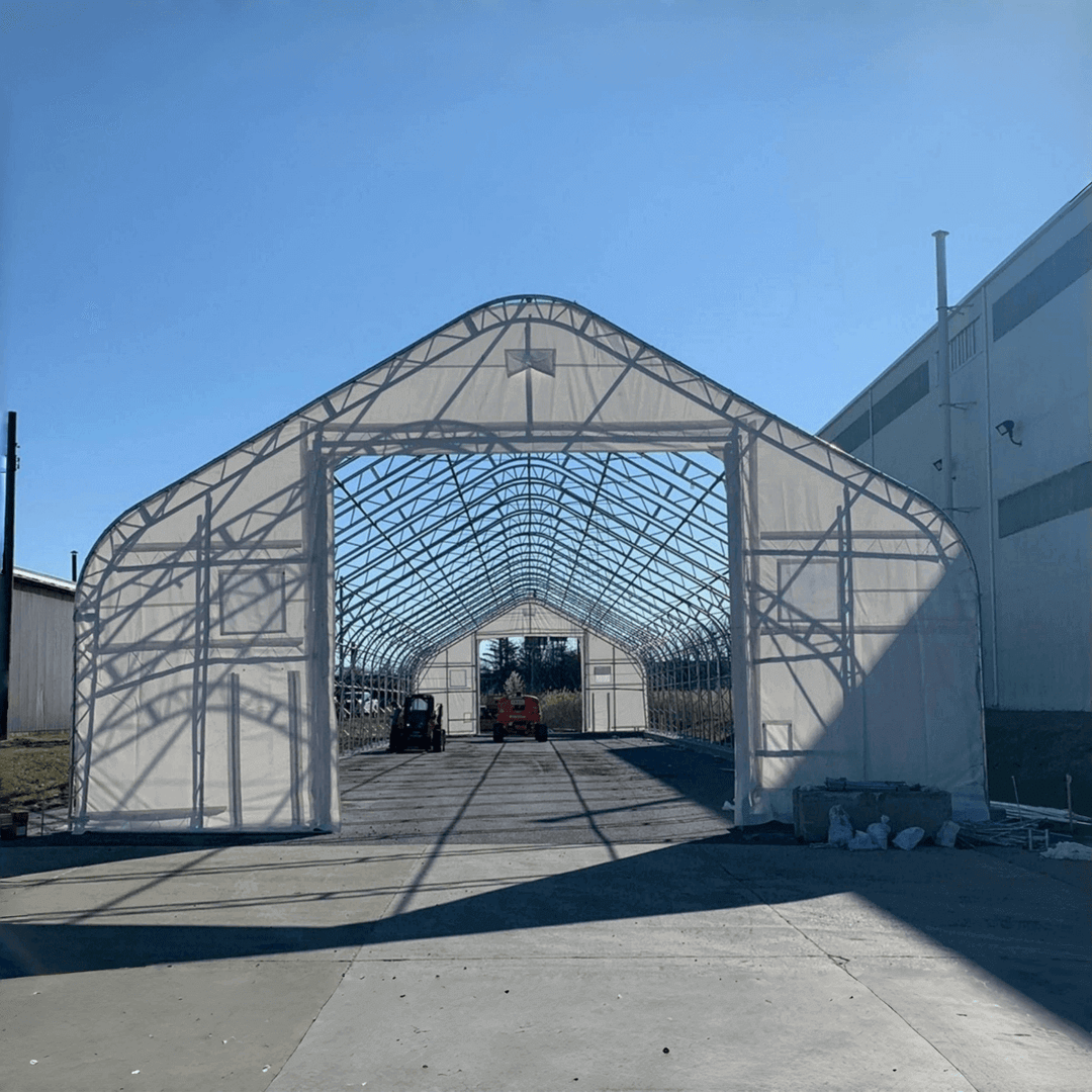 W 40FT x L 80FT x H 23FT Double Truss Storage Shelter