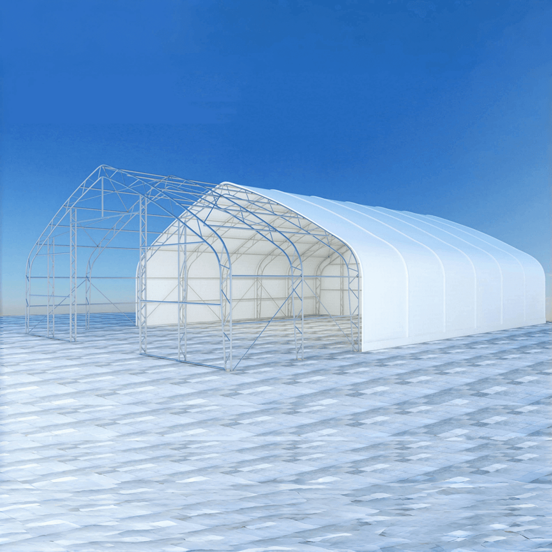 W 40FT x L 80FT x H 23FT Double Truss Storage Shelter