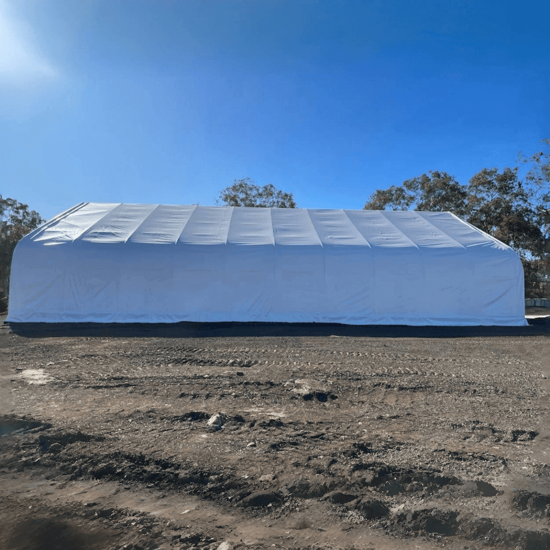 W 50FT x L 80FT x H 23FT Double Truss Storage Shelter
