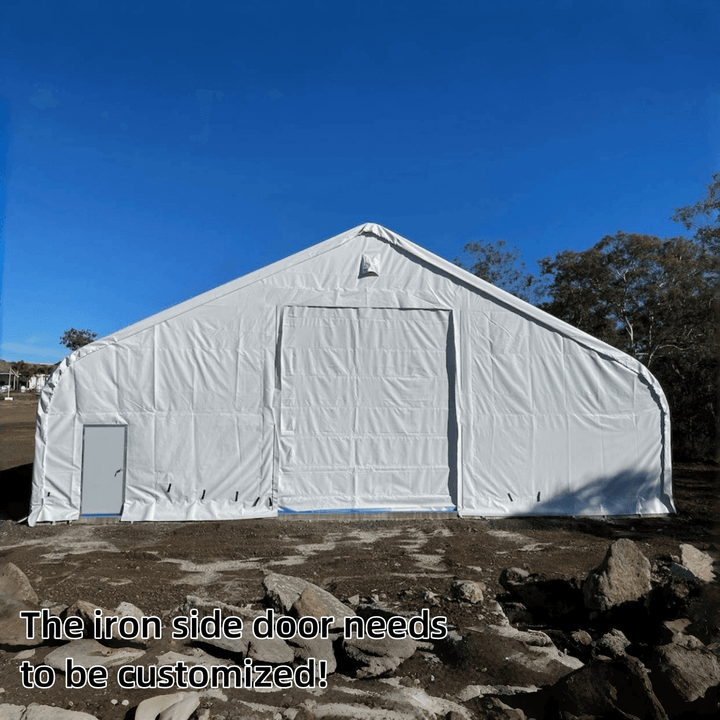 W 70FT x L 120FT x H 28FT Double Truss Storage Shelter