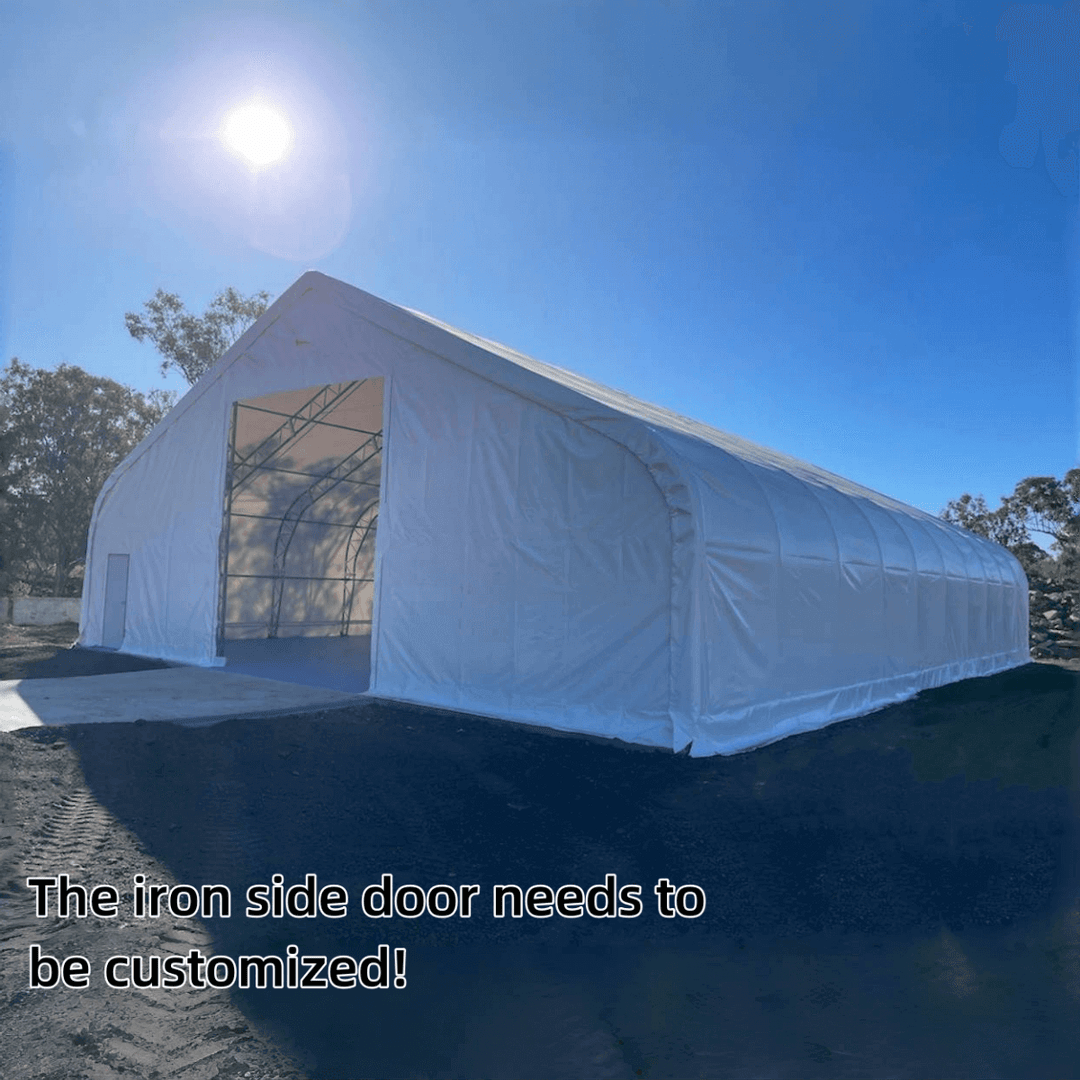 W 70FT x L 120FT x H 28FT Double Truss Storage Shelter