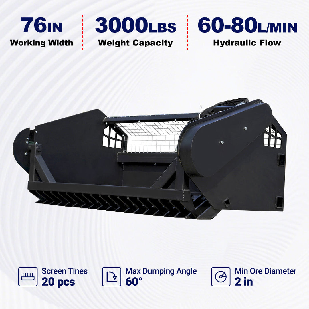 Greatbear 76" Skid Steer Screening Bucket