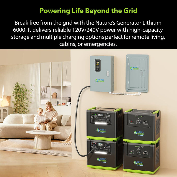 Nature's Generator Lithium 6000 and Transfer Switch