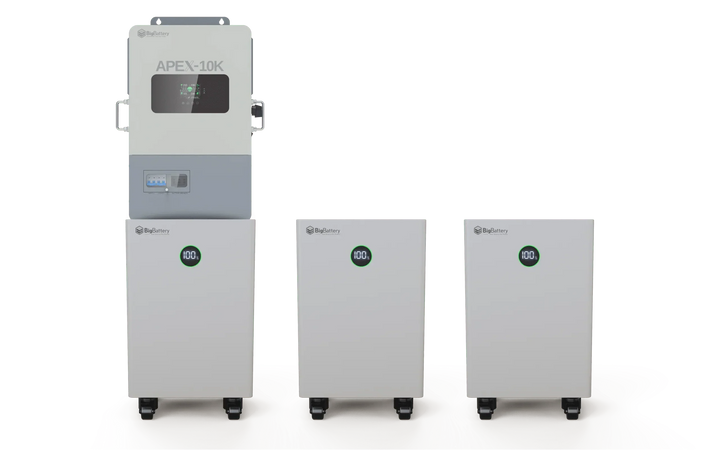 BigBattery NEXUS 51.2V 15kWH LiFePO4 Battery + APEX 10K Off-Grid Inverter
