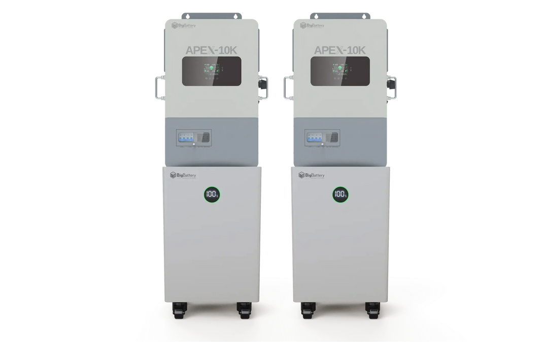BigBattery NEXUS 51.2V 15kWH LiFePO4 Battery + APEX 10K Off-Grid Inverter