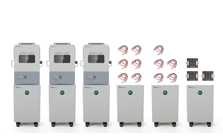BigBattery NEXUS 51.2V 15kWH LiFePO4 Battery + APEX 10K Off-Grid Inverter