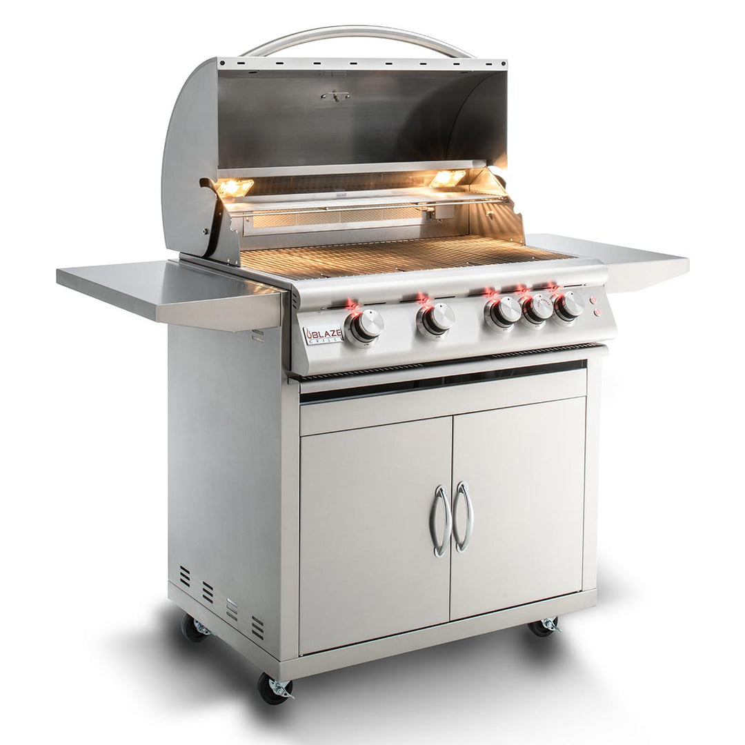 Blaze LTE 32" 4-Burner Built-In Gas Grill w/ Cart - BLZ-4LTE2 + BLZ-4-CART-SC