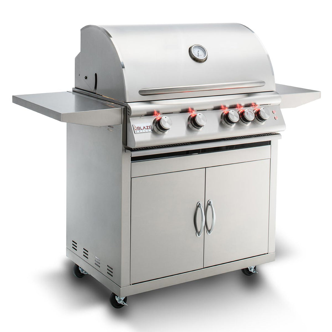 Blaze LTE 32" 4-Burner Built-In Gas Grill w/ Cart - BLZ-4LTE2 + BLZ-4-CART-SC