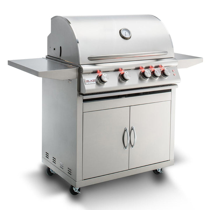 Blaze LTE 32" 4-Burner Built-In Gas Grill w/ Cart - BLZ-4LTE2 + BLZ-4-CART-SC