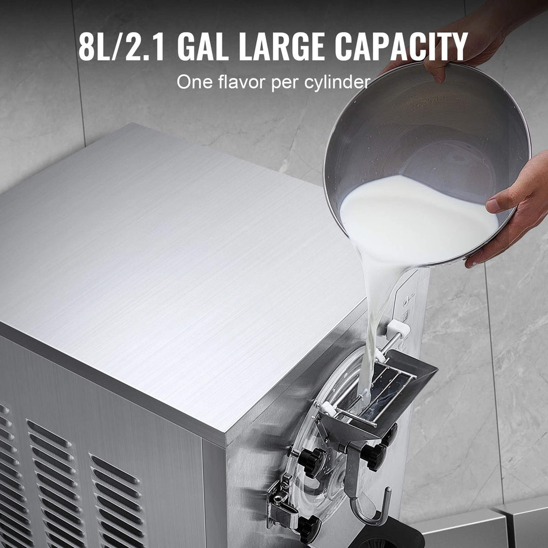 Commercial Single-Flavor Hard Serve Stainless Steel Ice Cream Machine 20-25 L/H