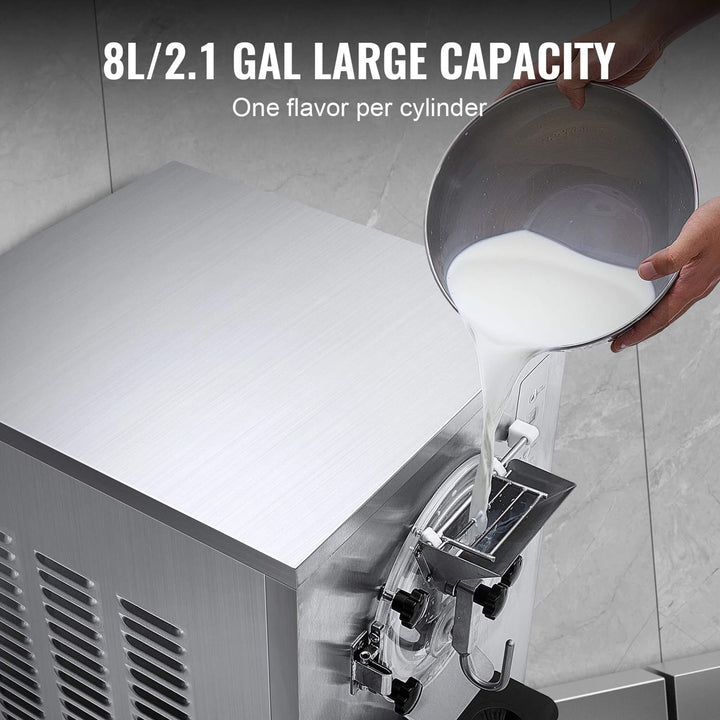 Commercial Single-Flavor Hard Serve Stainless Steel Ice Cream Machine 20-25 L/H