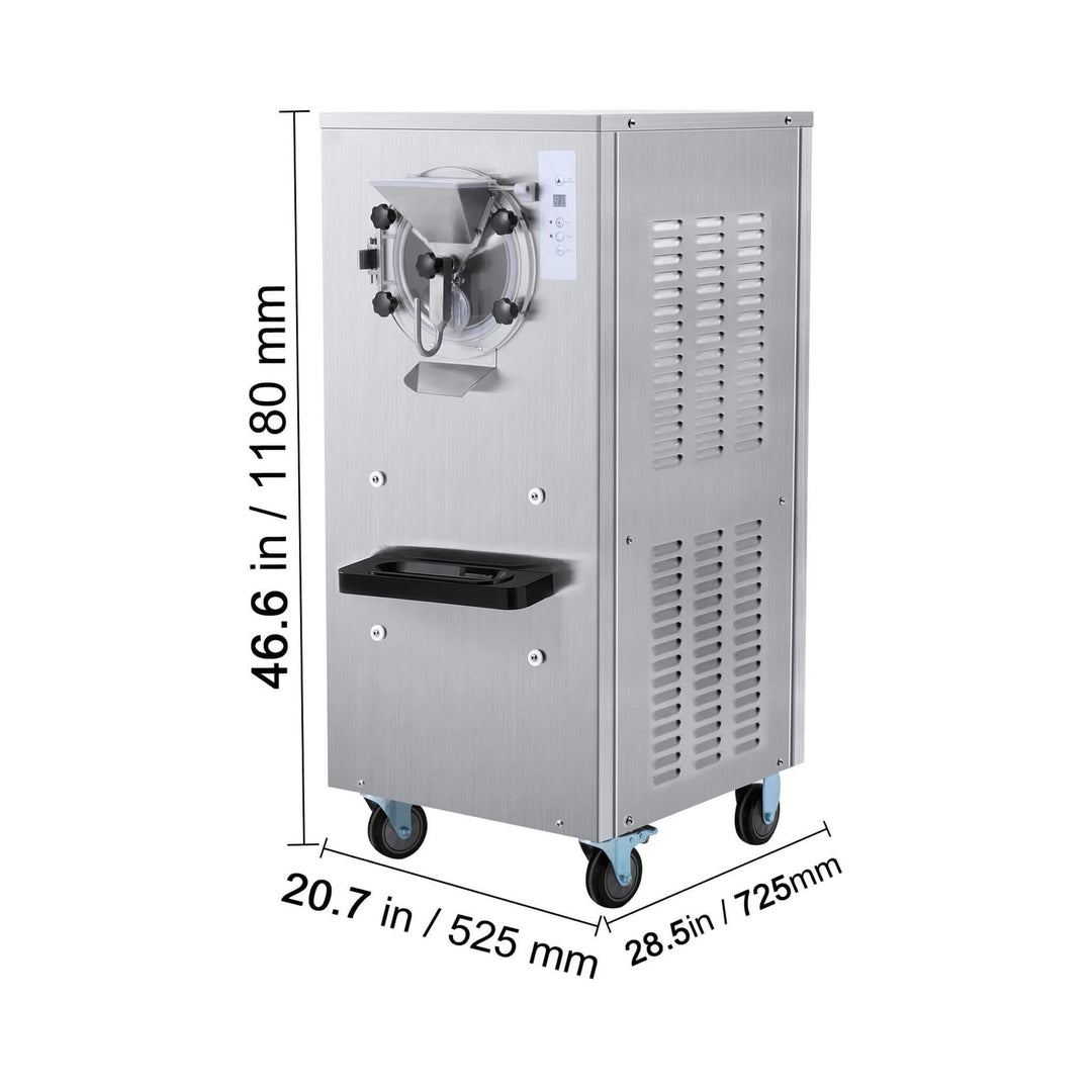 Commercial Single-Flavor Hard Serve Stainless Steel Ice Cream Machine 20-25 L/H