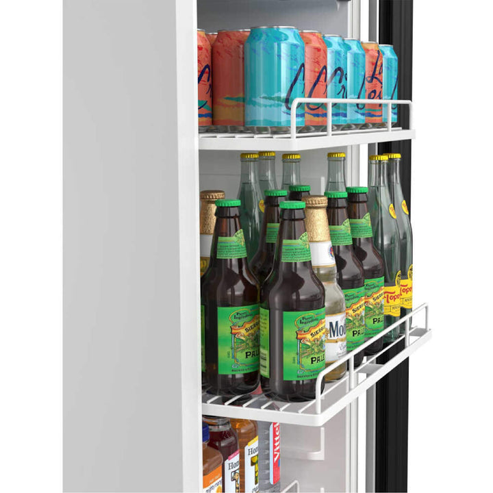 Edgestar 10.1 Cubic Feet Commercial Beverage Merchandiser With Temperature Alarm Reversible Door 22"