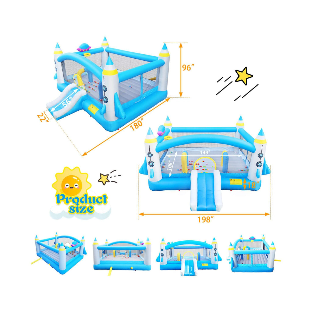 Extra-Large Multifunctional Jump'N Slide Inflatable Bouncer with Blower