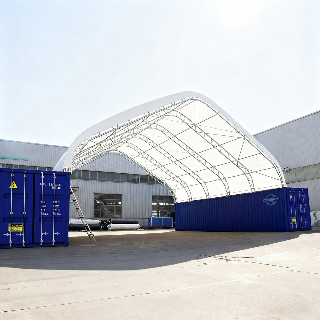 40FT x 40FT x 15FT Double Truss Peak Container Canopy Shelter