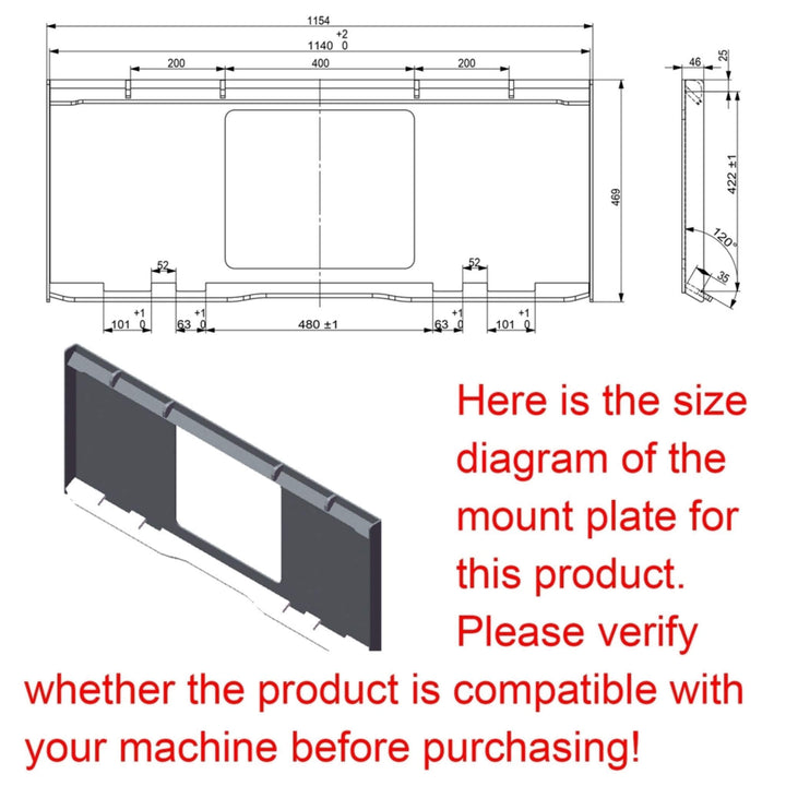 Heavy-Duty 1/2 Yard Cement and Concrete Bucket Skid Steer Attachment
